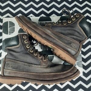 Timberland Earthkeepers Canvas Leather Boots Brown Hiking  Mens 9M